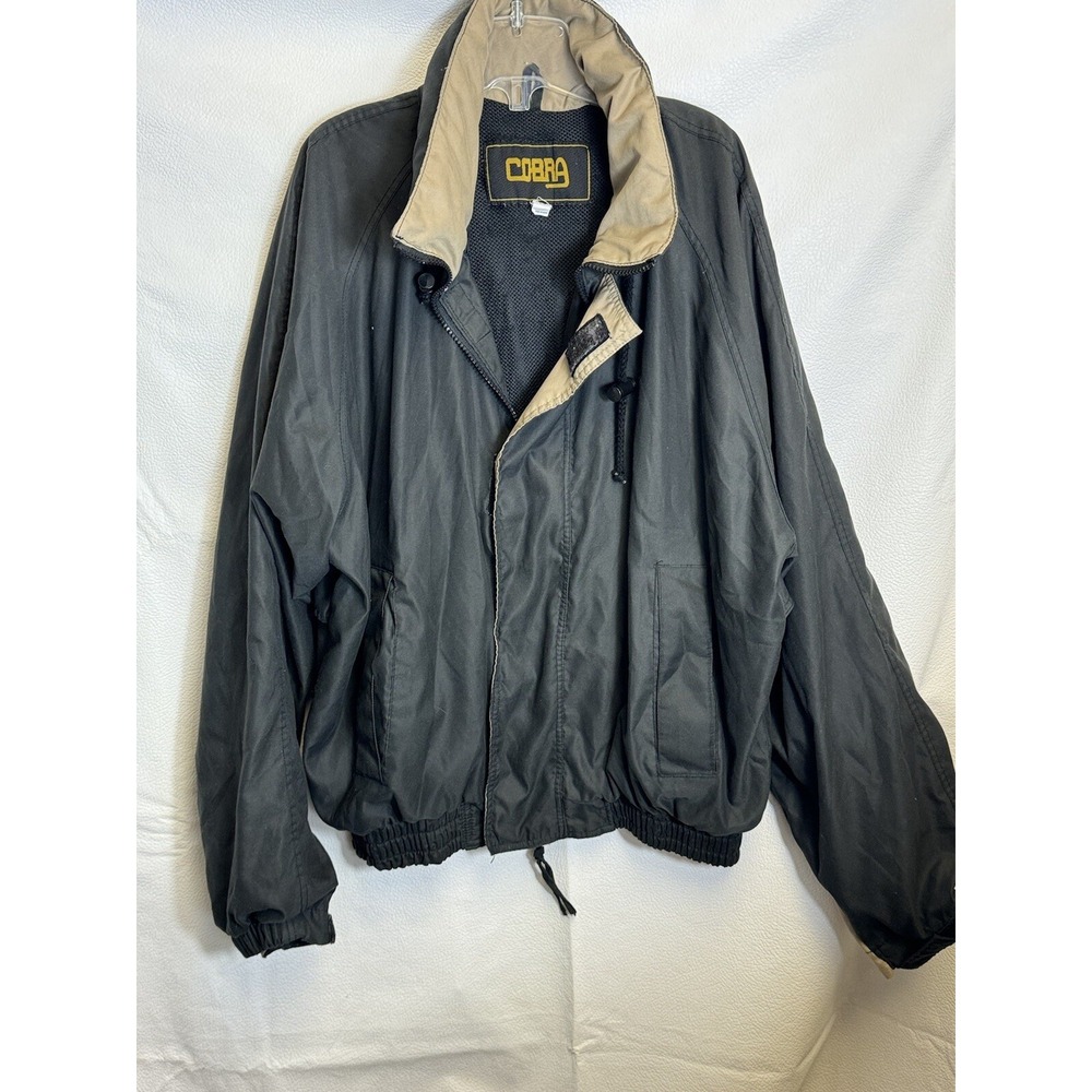 Cobra Mens Windbreaker Jacket Black Hidden Detachable Hood Small Ll834